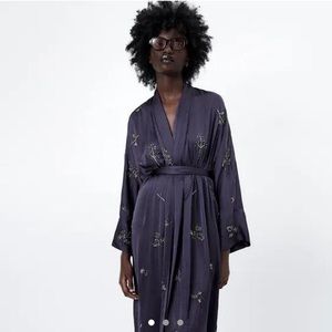 Zara beaded kimono dress limited edition